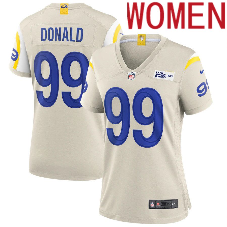 Women Los Angeles Rams #99 Aaron Donald Nike Cream Game NFL Jersey->women nfl jersey->Women Jersey